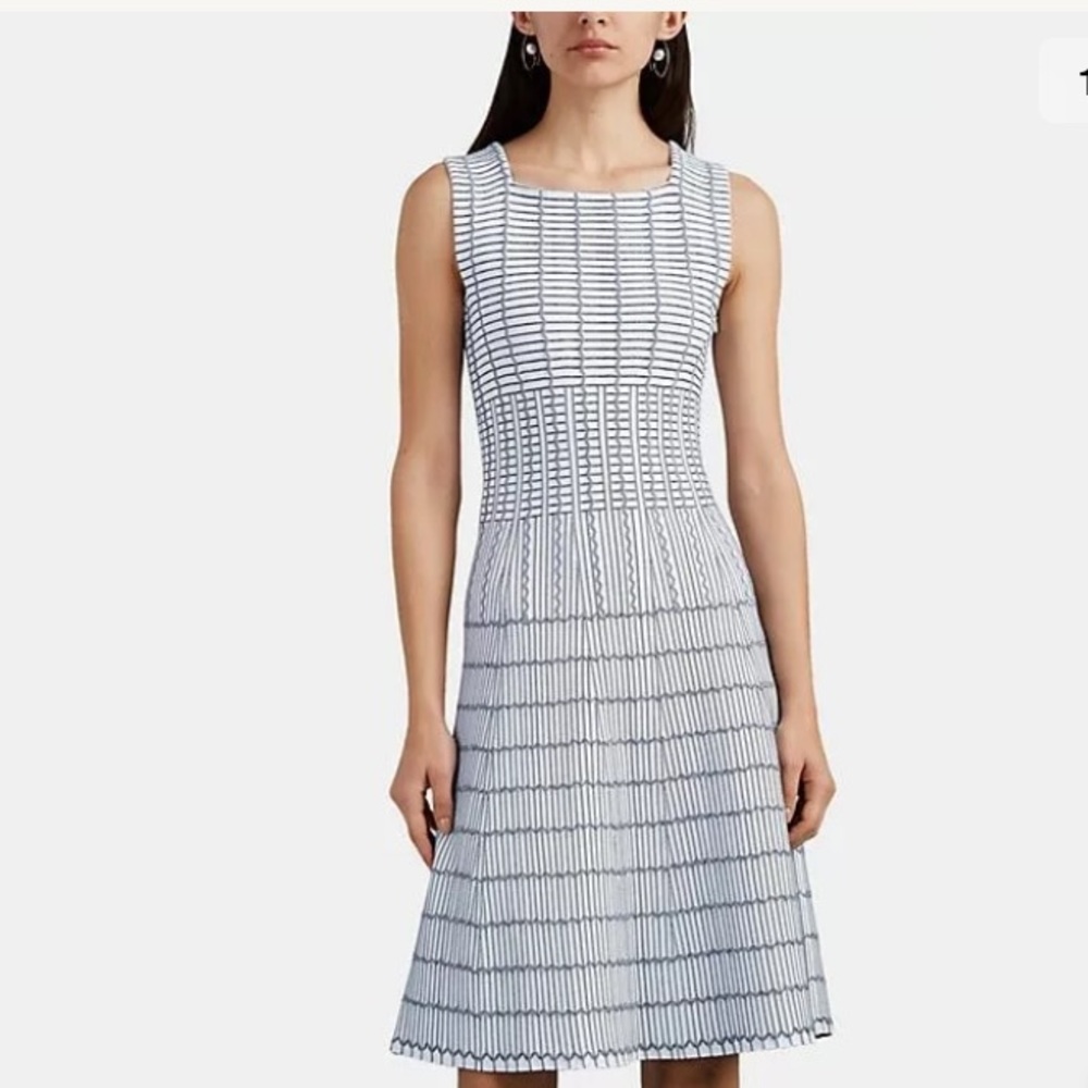 Alaïa Pagode Pintuck geometric‎ pattern ALine Dress